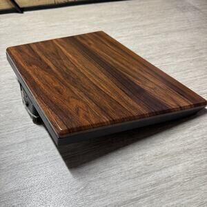 Fitueyes Floating Wall Shelf Record Player Holder Dark Brown Media Shelf Display